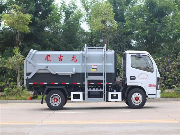 蓝牌5方全推板自装卸式(挂桶)垃圾车